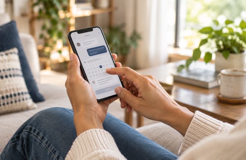 Customer connecting with a professional by phone