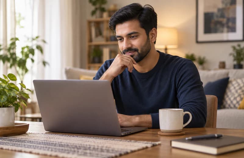 Customer comparing service professionals and reviews