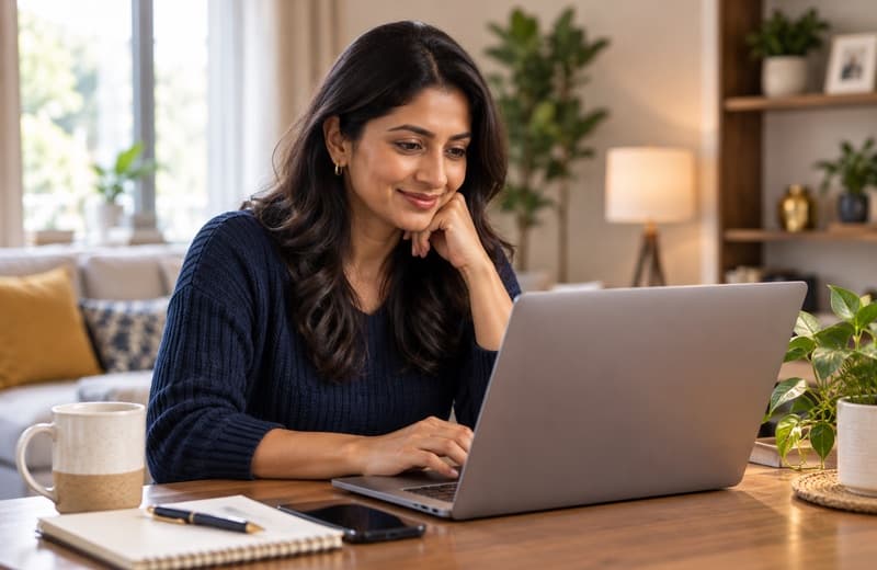 Customer searching for a local service from home