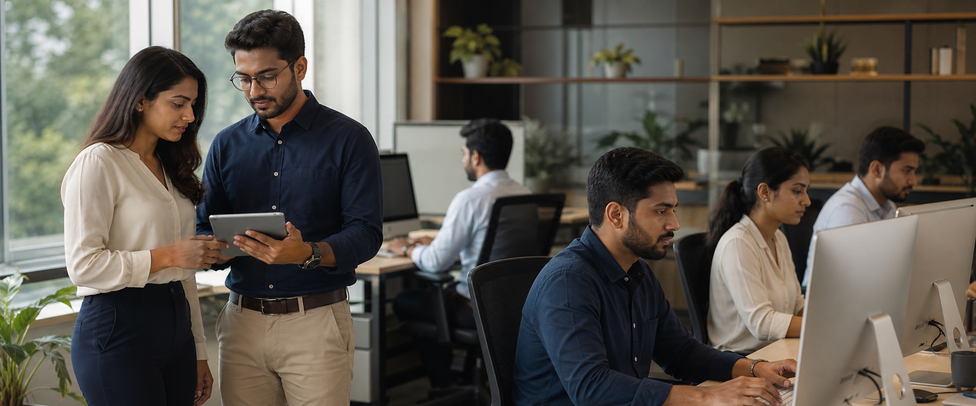 People working together at a table